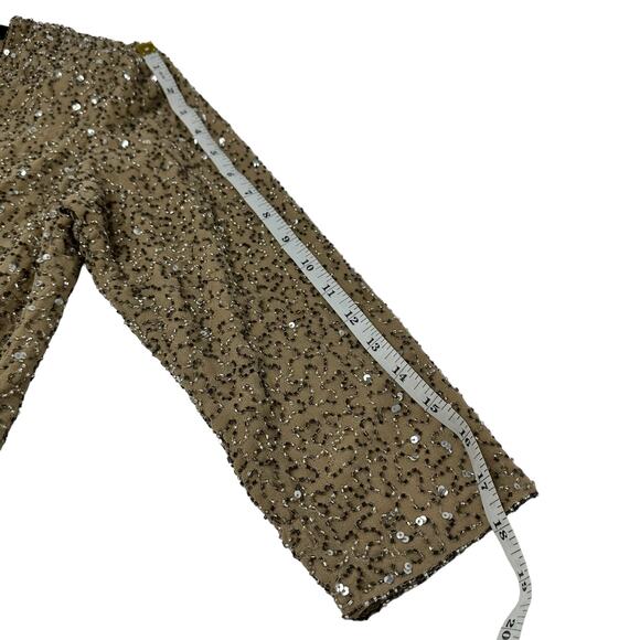 Chadwicks Sequin Beaded Wrap Top Womens SZ 4 Holiday Glam Party Evening Blouse - Picture 8 of 12